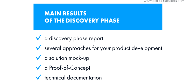 A list of the main results of the Discovery Phase.