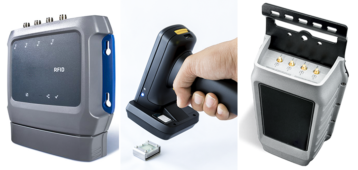 Three types of RFID and NFC readers: handheld, fixed, and vehicle-mounted.